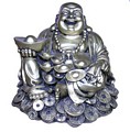 Laughing Buddha with Golden Ingots and Coins