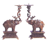 Double Elephants Candle holder